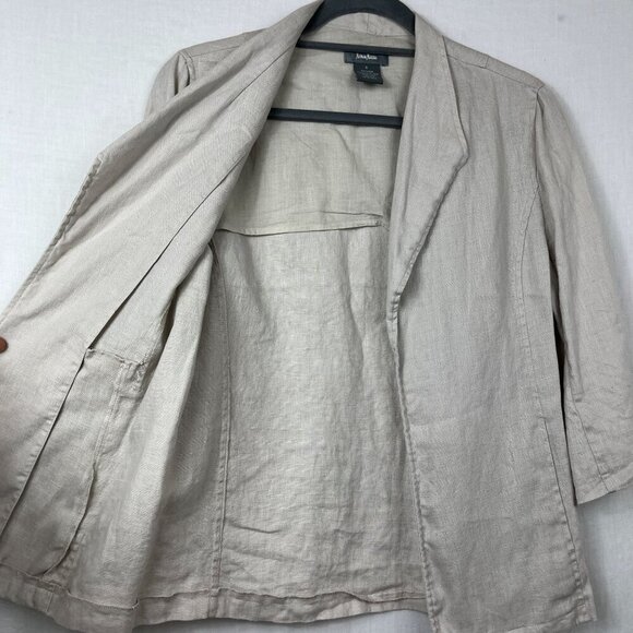 Neiman Marcus 100% Linen Open Front Top Women S Lagenlook Oversize Minimalist - Picture 5 of 9